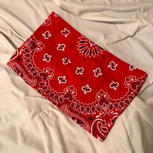 Red Orange Bandana Print Bandeau Top - Forever 21